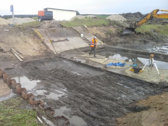 Naprawa jazu kozłowego na rzece Gołdapa.