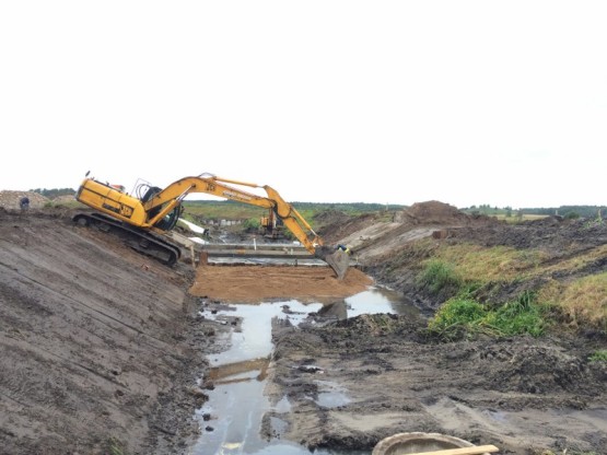 Naprawa jazu kozłowego na rzece Gołdapa.